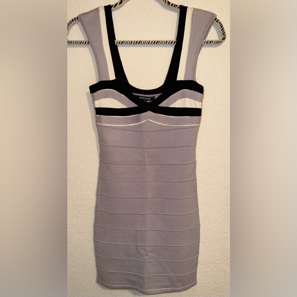 WOW Couture Black and Gray Mini Dress